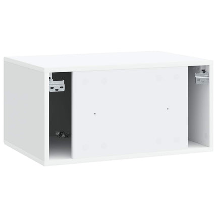 Väggmonterad TV-bänk Vit 59,5 x 41 x 30 cm Konstruerat trä