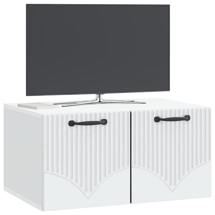 Väggmonterad TV-bänk Vit 59,5 x 41 x 30 cm Konstruerat trä