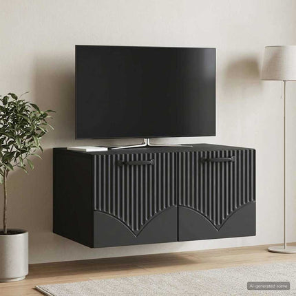 Väggmonterad TV-bänk Svart 59,5 x 41 x 30 cm Konstruerat trä