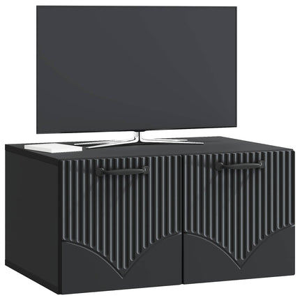 Väggmonterad TV-bänk Svart 59,5 x 41 x 30 cm Konstruerat trä