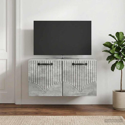 Väggmonterad TV-bänk Väggmonterad Betonggrå 59,5 x 41 x 30 cm