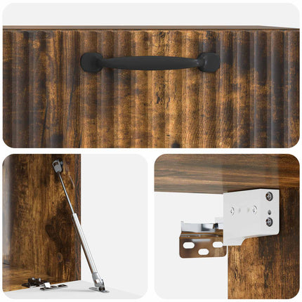 Väggmonterad TV-bänk Rökt ek 59,5 x 41 x 30 cm Konstruerat trä