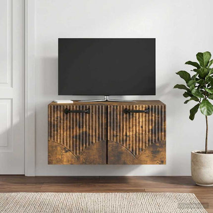 Väggmonterad TV-bänk Rökt ek 59,5 x 41 x 30 cm Konstruerat trä