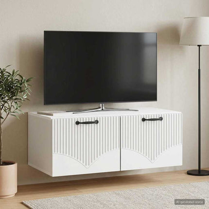 Väggmonterad TV-bänk Vit 78,5 x 41 x 30 cm Konstruerat trä
