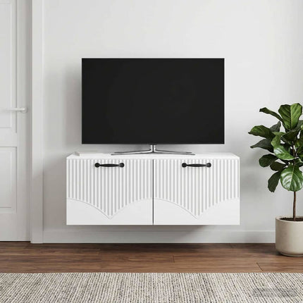 Väggmonterad TV-bänk Vit 78,5 x 41 x 30 cm Konstruerat trä