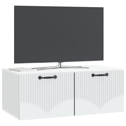Väggmonterad TV-bänk Vit 78,5 x 41 x 30 cm Konstruerat trä