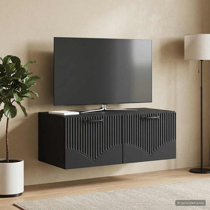 Väggmonterad TV-bänk Svart 78,5 x 41 x 30 cm Konstruerat trä