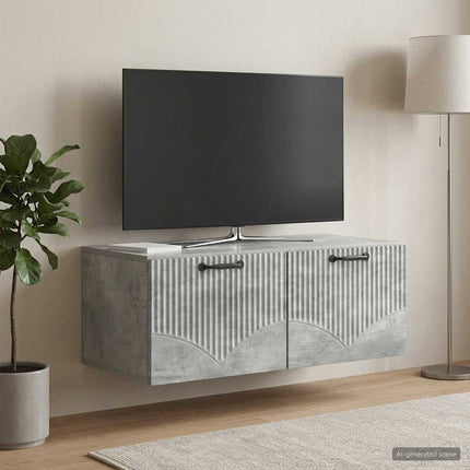 Väggmonterad TV-bänk Väggmonterad Betonggrå 78,5 x 41 x 30 cm