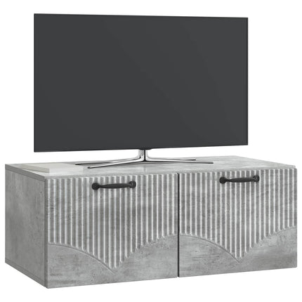 Väggmonterad TV-bänk Väggmonterad Betonggrå 78,5 x 41 x 30 cm