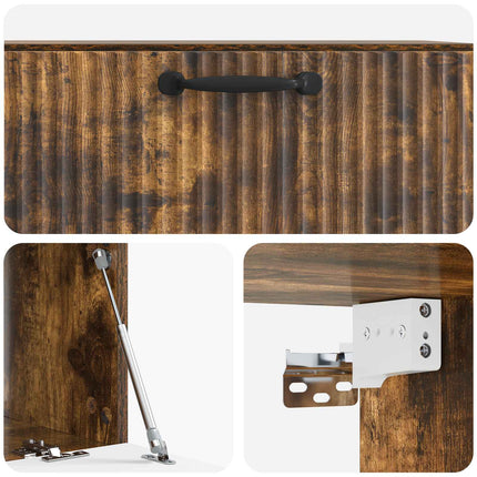 Väggmonterad TV-bänk Rökt ek 78,5 x 41 x 30 cm Konstruerat trä
