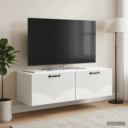 Väggmonterad TV-bänk Vit 98 x 41 x 30 cm Konstruerat trä