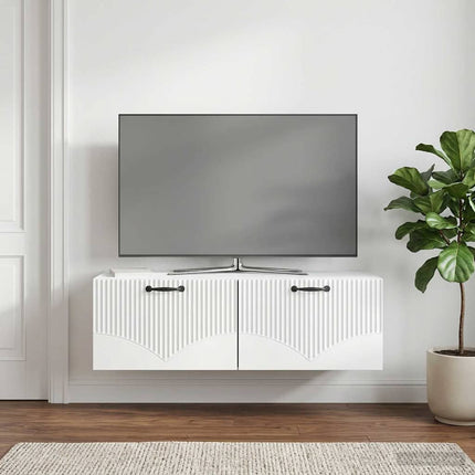 Väggmonterad TV-bänk Vit 98 x 41 x 30 cm Konstruerat trä