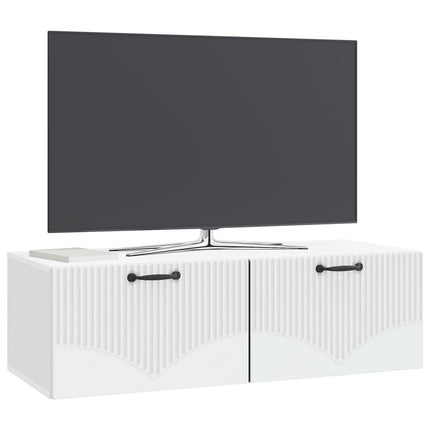 Väggmonterad TV-bänk Vit 98 x 41 x 30 cm Konstruerat trä