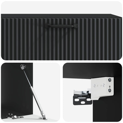 Väggmonterad TV-bänk Svart 98 x 41 x 30 cm Konstruerat trä