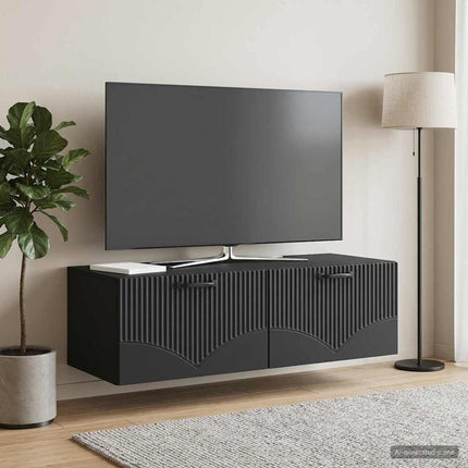Väggmonterad TV-bänk Svart 98 x 41 x 30 cm Konstruerat trä