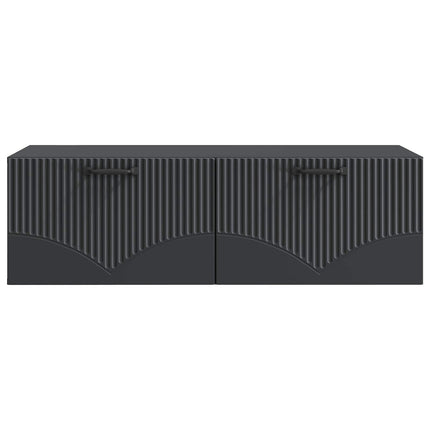 Väggmonterad TV-bänk Svart 98 x 41 x 30 cm Konstruerat trä