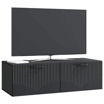 Väggmonterad TV-bänk Svart 98 x 41 x 30 cm Konstruerat trä