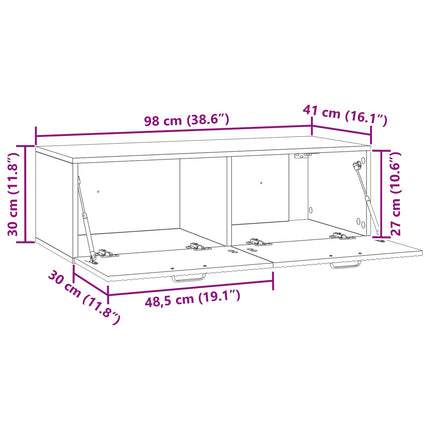 Väggmonterad TV-bänk Sonoma-ek 98 x 41 x 30 cm Konstruerat trä