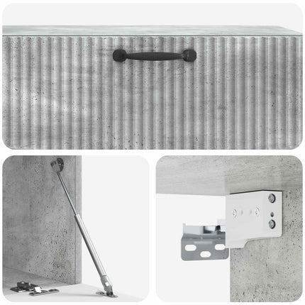 Väggmonterad TV-bänk Betonggrå 98 x 41 x 30 cm Konstruerat trä