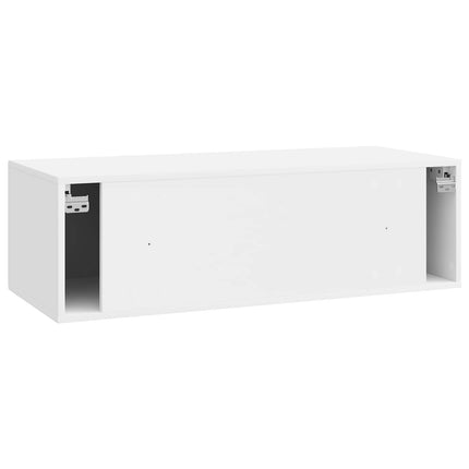 Väggmonterad TV-bänk Väggmonterad Vit högglans 98 x 41 x 30 cm