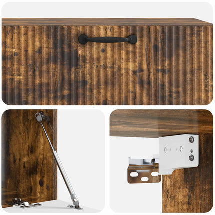 Väggmonterad TV-bänk Rökt ek 98 x 41 x 30 cm Konstruerat trä