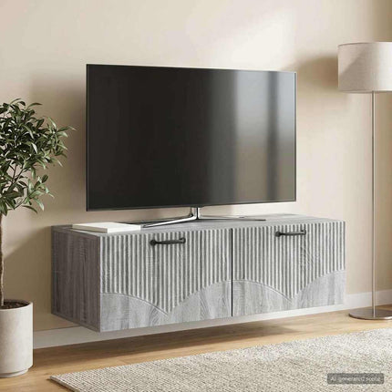 Väggmonterad TV-bänk Väggmonterad Grå sonoma-ek 98 x 41 x 30 cm