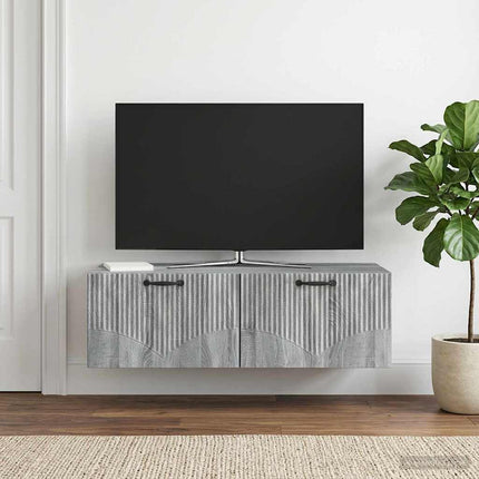 Väggmonterad TV-bänk Väggmonterad Grå sonoma-ek 98 x 41 x 30 cm