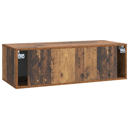 Väggmonterad TV-bänk Gammalt trä 98 x 41 x 30 cm