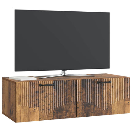 Väggmonterad TV-bänk Gammalt trä 98 x 41 x 30 cm