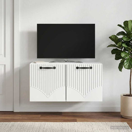 Väggmonterad TV-bänk Vit 59,5 x 31 x 30 cm Konstruerat trä