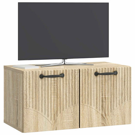 Väggmonterad TV-bänk Väggmonterad Sonoma-ek 59,5 x 31 x 30 cm