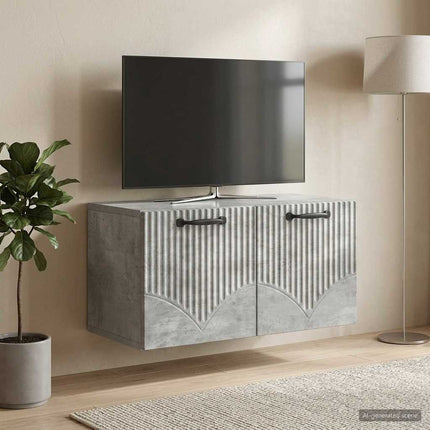 Väggmonterad TV-bänk Väggmonterad Betonggrå 59,5 x 31 x 30 cm