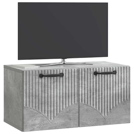 Väggmonterad TV-bänk Väggmonterad Betonggrå 59,5 x 31 x 30 cm