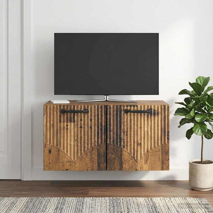 Väggmonterad TV-bänk Gammalt trä 59,5 x 31 x 30 cm