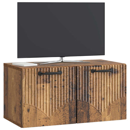 Väggmonterad TV-bänk Gammalt trä 59,5 x 31 x 30 cm