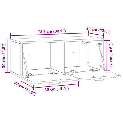 Väggmonterad TV-bänk Vit 78,5 x 31 x 30 cm Konstruerat trä