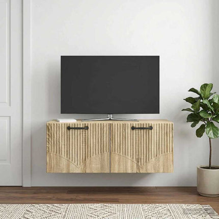 Väggmonterad TV-bänk Väggmonterad Sonoma-ek 78,5 x 31 x 30 cm