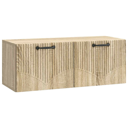 Väggmonterad TV-bänk Väggmonterad Sonoma-ek 78,5 x 31 x 30 cm