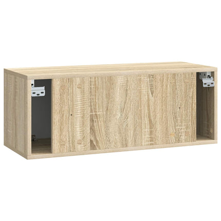 Väggmonterad TV-bänk Väggmonterad Sonoma-ek 78,5 x 31 x 30 cm