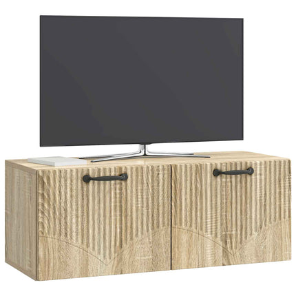 Väggmonterad TV-bänk Väggmonterad Sonoma-ek 78,5 x 31 x 30 cm