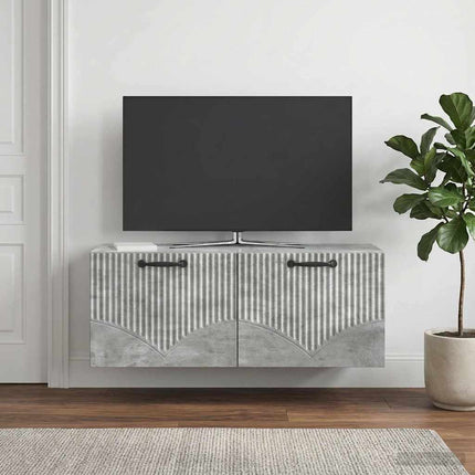 Väggmonterad TV-bänk Väggmonterad Betonggrå 78,5 x 31 x 30 cm
