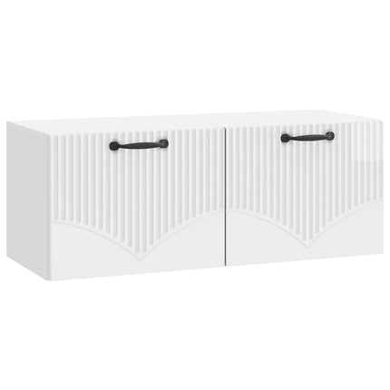 Väggmonterad TV-bänk Vit högglans 78,5 x 31 x 30 cm