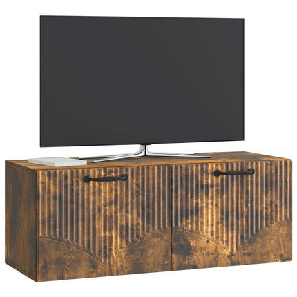 Väggmonterad TV-bänk Rökt ek 78,5 x 31 x 30 cm Konstruerat trä