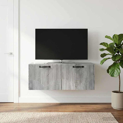 Väggmonterad TV-bänk Grå sonoma-ek 78,5 x 31 x 30 cm