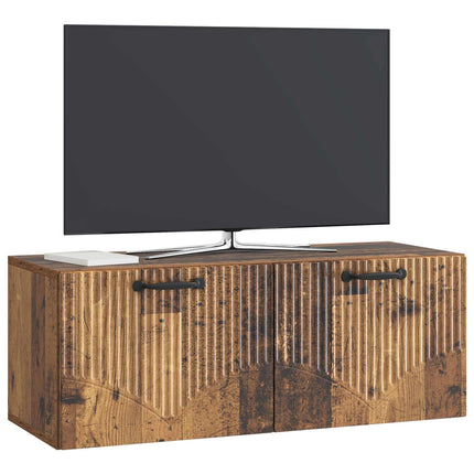 Väggmonterad TV-bänk Gammalt trä 78,5 x 31 x 30 cm