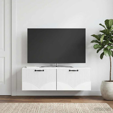 Väggmonterad TV-bänk Vit 98 x 31 x 30 cm Konstruerat trä
