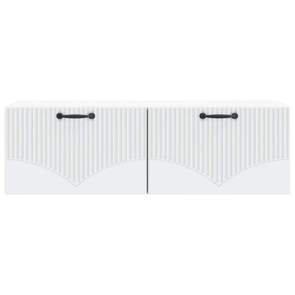 Väggmonterad TV-bänk Vit 98 x 31 x 30 cm Konstruerat trä