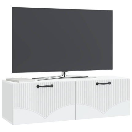 Väggmonterad TV-bänk Vit 98 x 31 x 30 cm Konstruerat trä