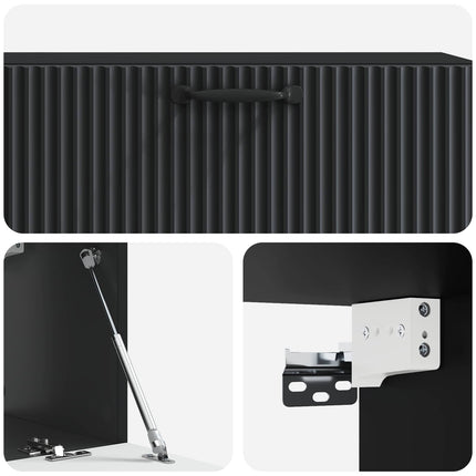 Väggmonterad TV-bänk Svart 98 x 31 x 30 cm Konstruerat trä