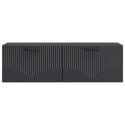 Väggmonterad TV-bänk Svart 98 x 31 x 30 cm Konstruerat trä